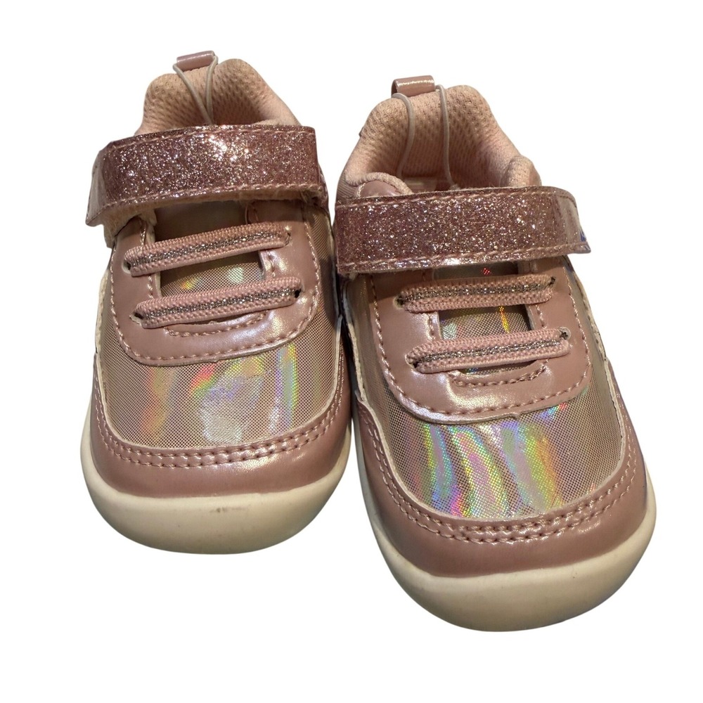 Stride Rite 360 Natasha Pink Toddler Girls Hook and Loop Glitter Shoes Size 3M